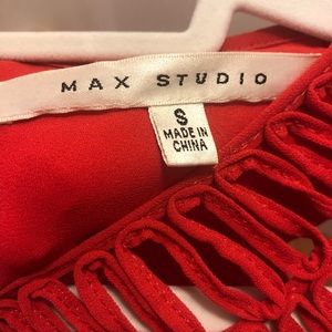 Red dress with neck detail